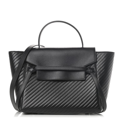 Celine Calfskin Diagonal Quilted Mini Belt Bag Black 1 of 16