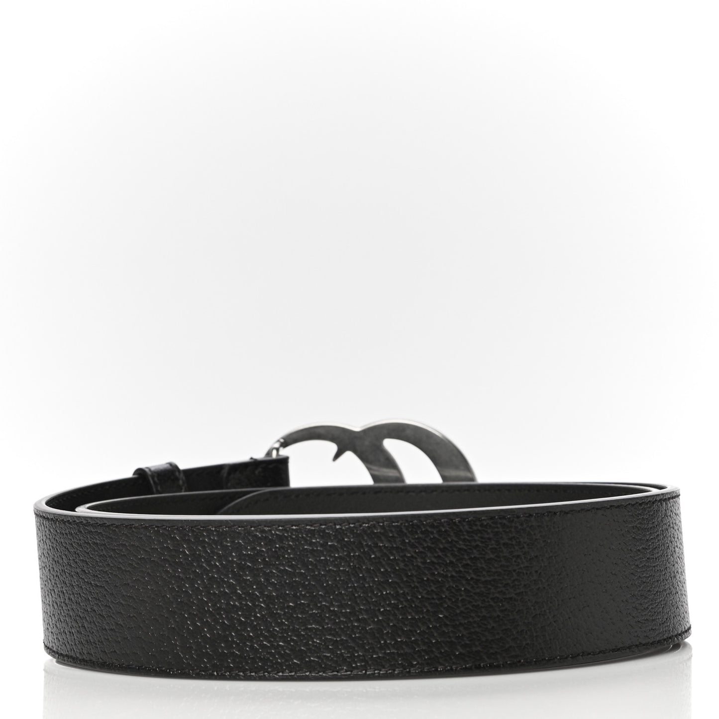 Textured Dollar Calfskin Nickel Double G 40mm Belt 90 36 Black