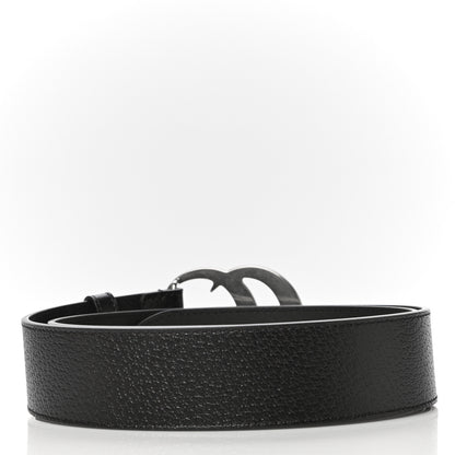 Gucci Textured Dollar Calfskin Nickel Double G 40mm Belt 90 36 Black 3 of 7