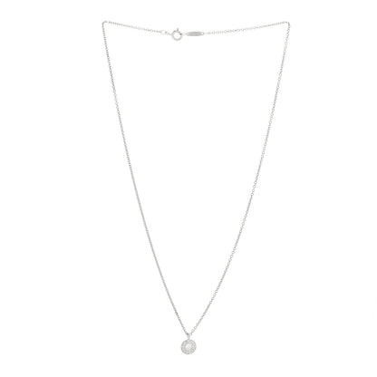Tiffany 18K White Gold Diamond 1837 Circle Pendant Necklace 3 of 5