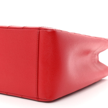 Chanel Caviar Quilted Grand Shopping Tote GST Red 10 of 12