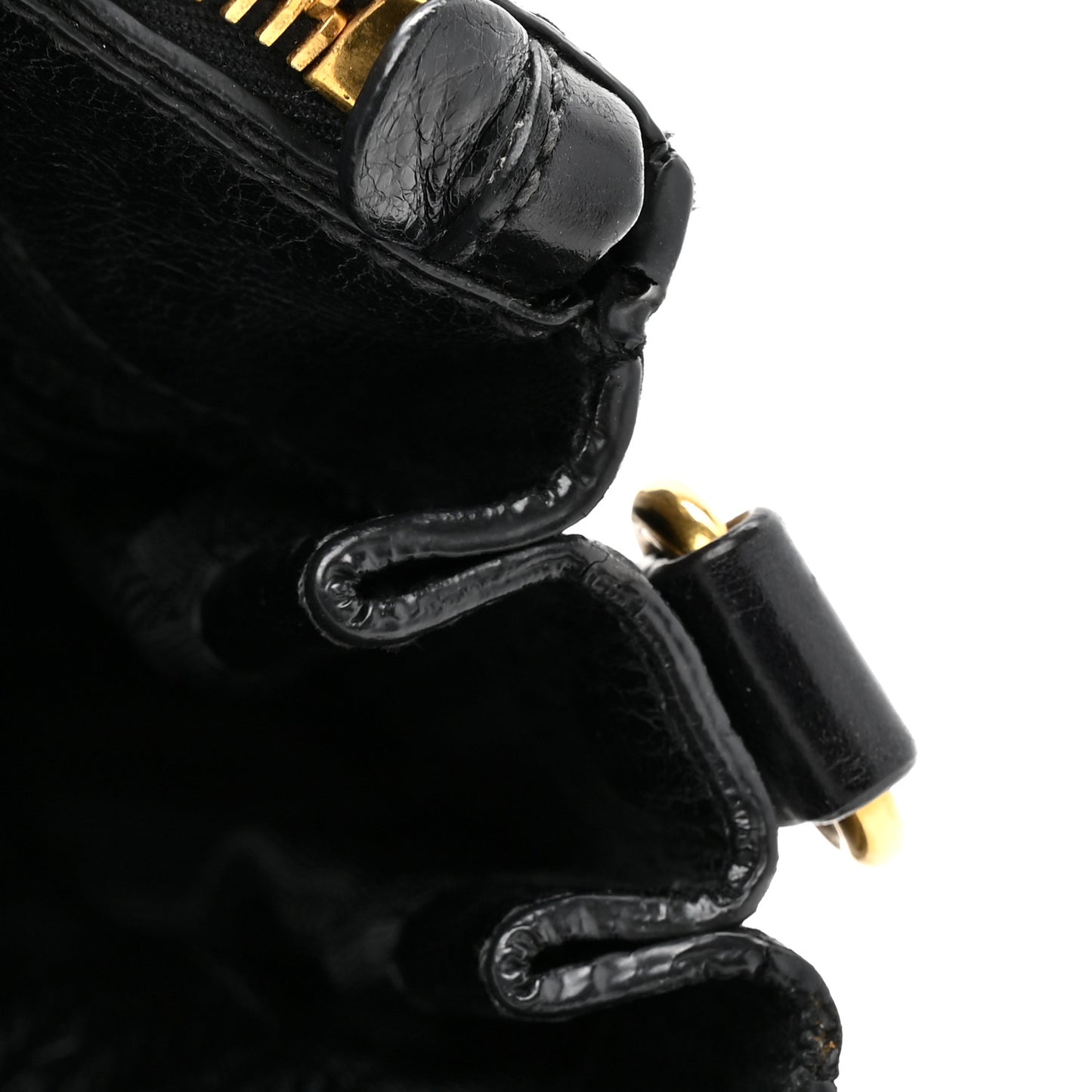 Vitello Shine Shopping Satchel Black