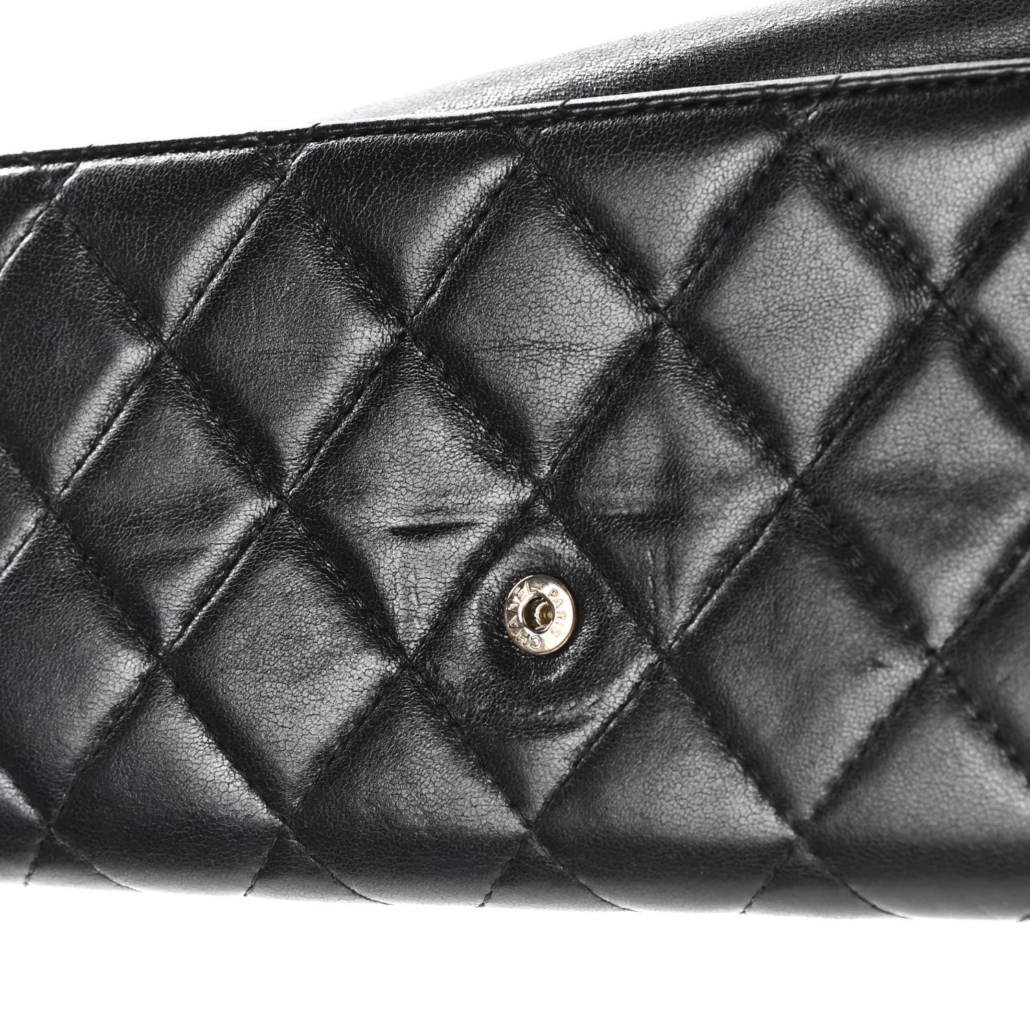Chanel Lambskin Quilted Large Gusset Flap Wallet Black 19 of 24