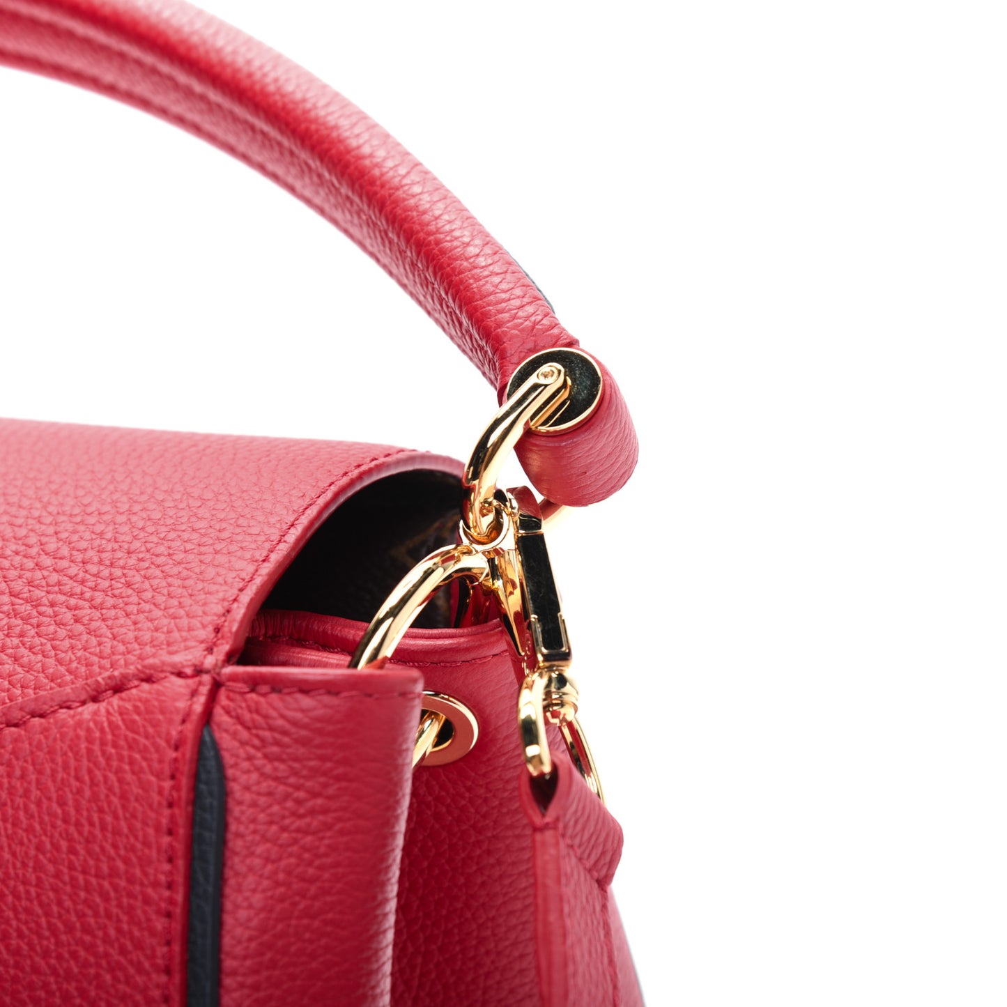 Grained Calfskin Monogram Double V Rubis