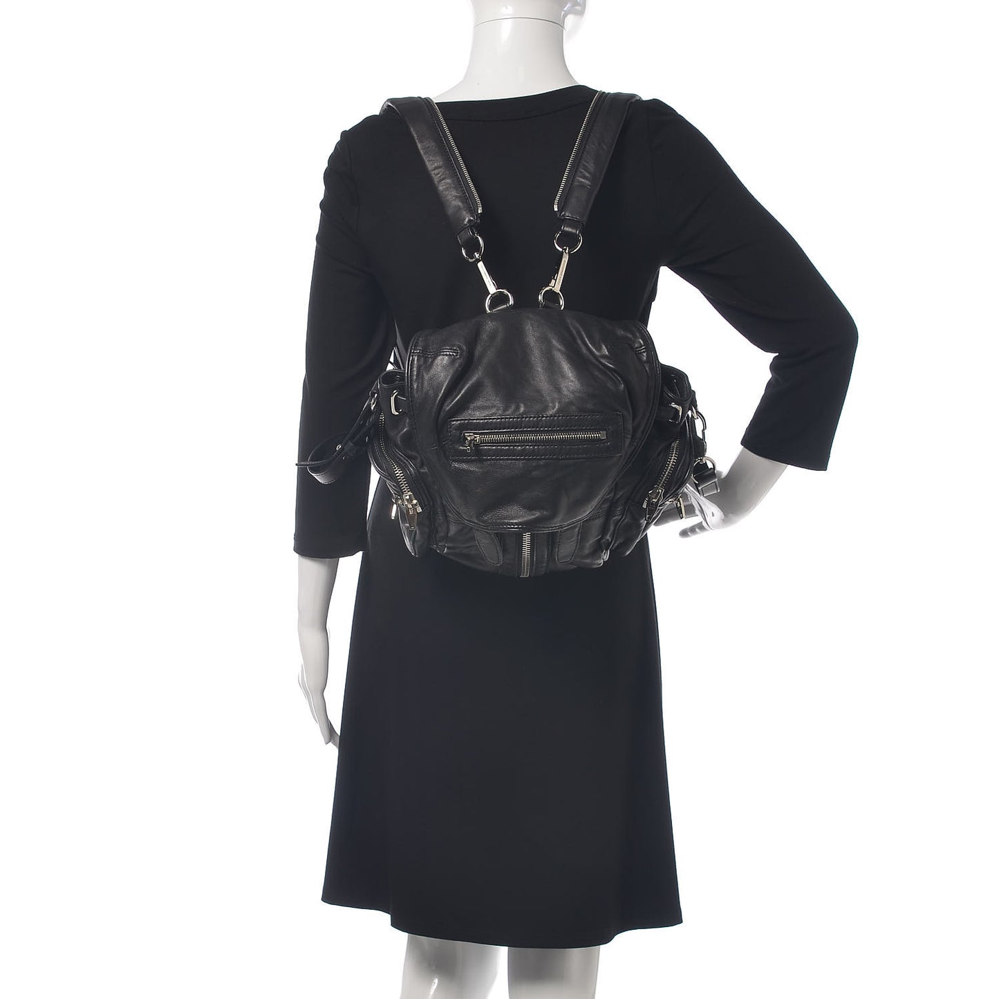 Lambskin Marti Backpack Bag Washed Black Rhodium Hardware