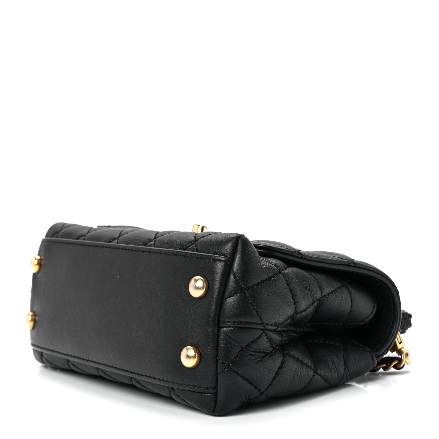 Chanel Calfskin Crystal Quilted Extra Mini Coco Handle Flap Black 10 of 12