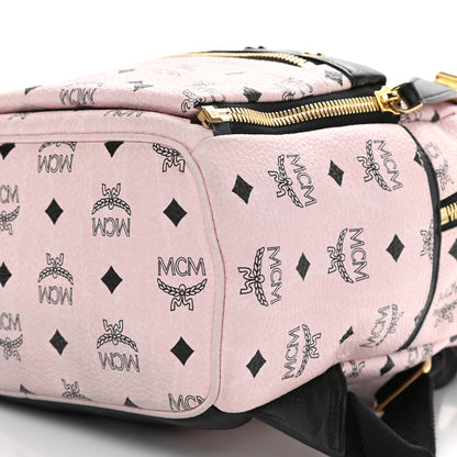MCM Visetos Studded Small Dual Stark Backpack Chalk Pink Black 9 of 12