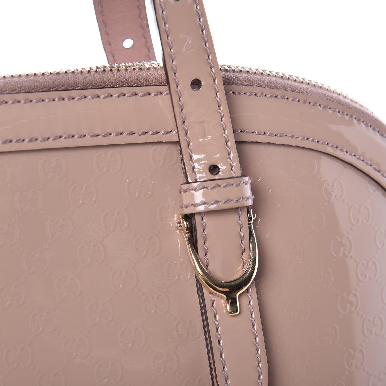 Gucci Patent Microguccissima Small Nice Top Handle Dome Bag Dark Cipria 15 of 20