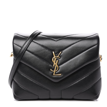 Saint Laurent Calfskin Y Quilted Monogram Toy Loulou Crossbody Bag Black 1 of 9