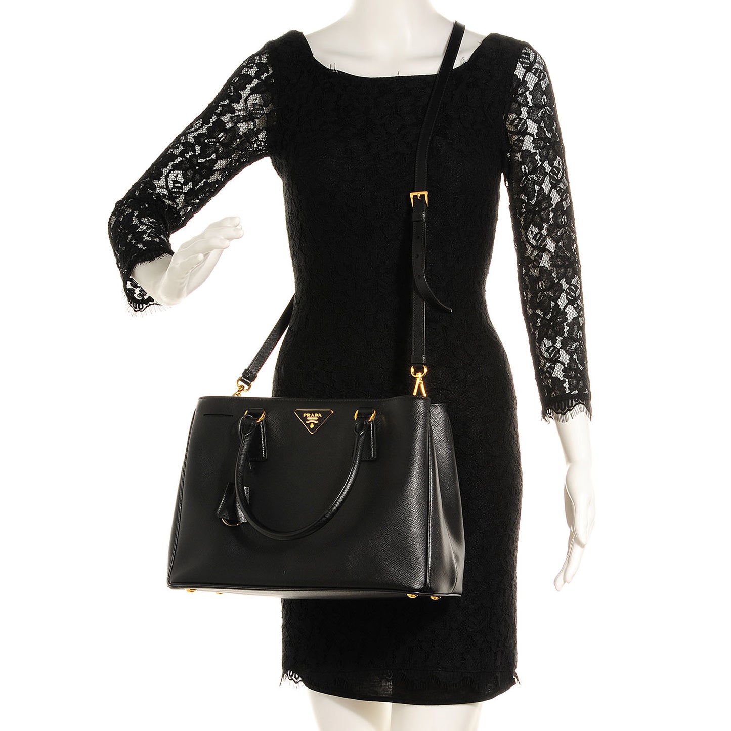 Saffiano Lux Medium Tote Nero Black