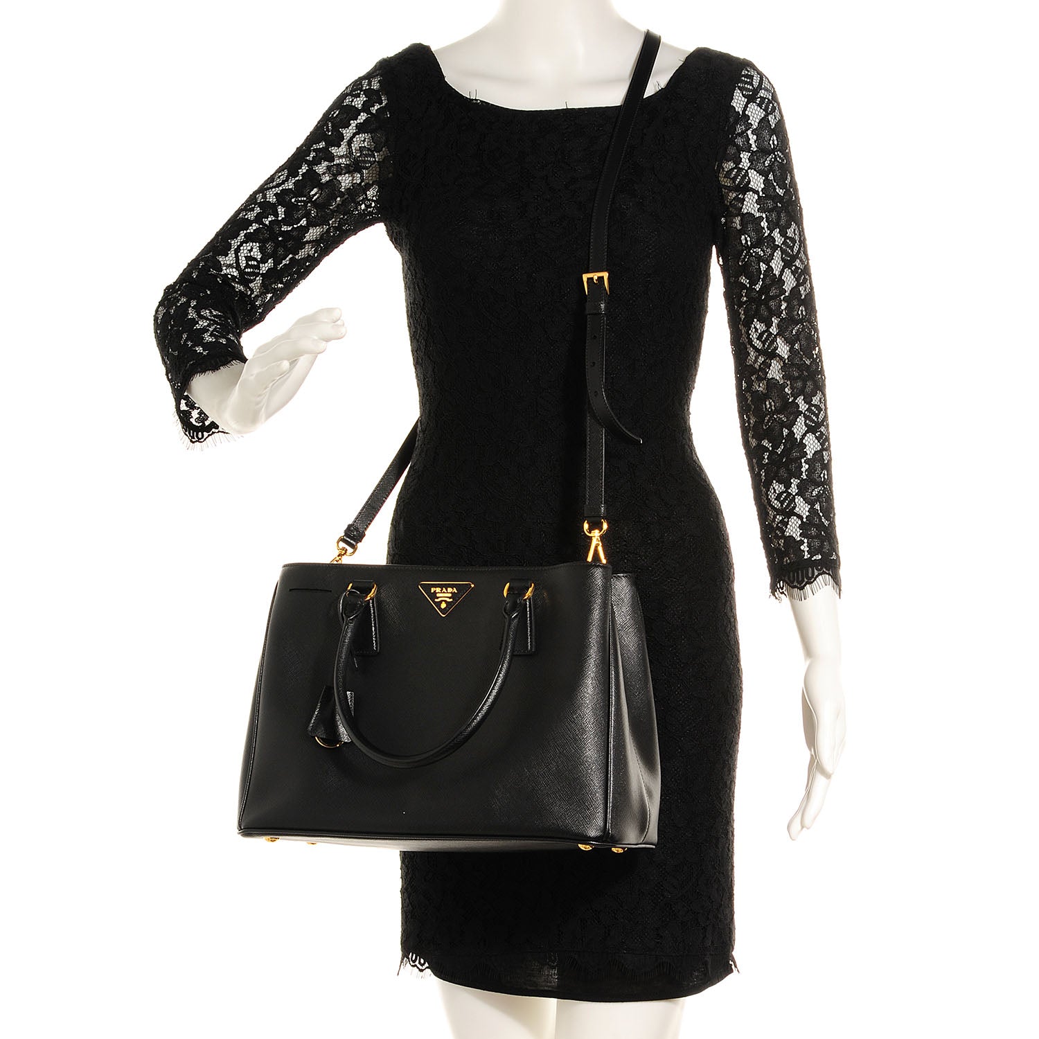 Prada Saffiano Lux Medium Tote Nero Black 2 of 12