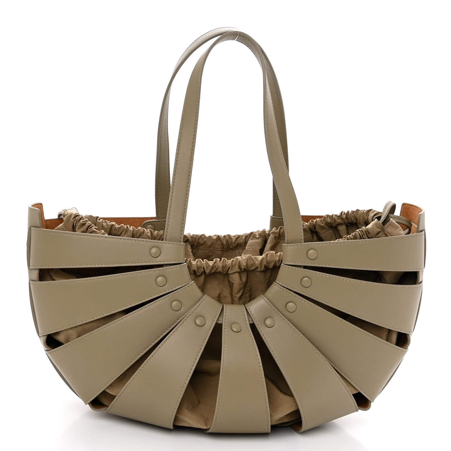 Bottega Veneta French Calfskin Shell Bag Taupe 1 of 11