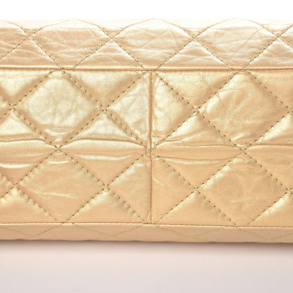 Chanel Metallic Aged Calfskin Quilted Reissue 2.55 Tote Light Gold 10 of 11