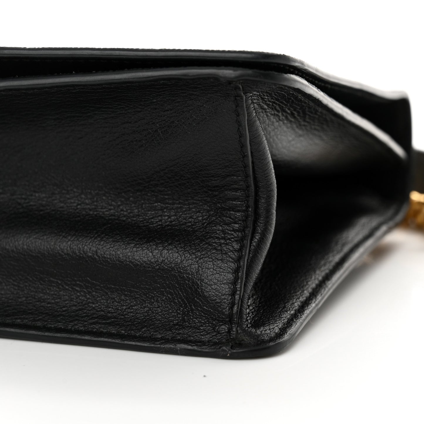 Saffiano Chain Shoulder Bag Black