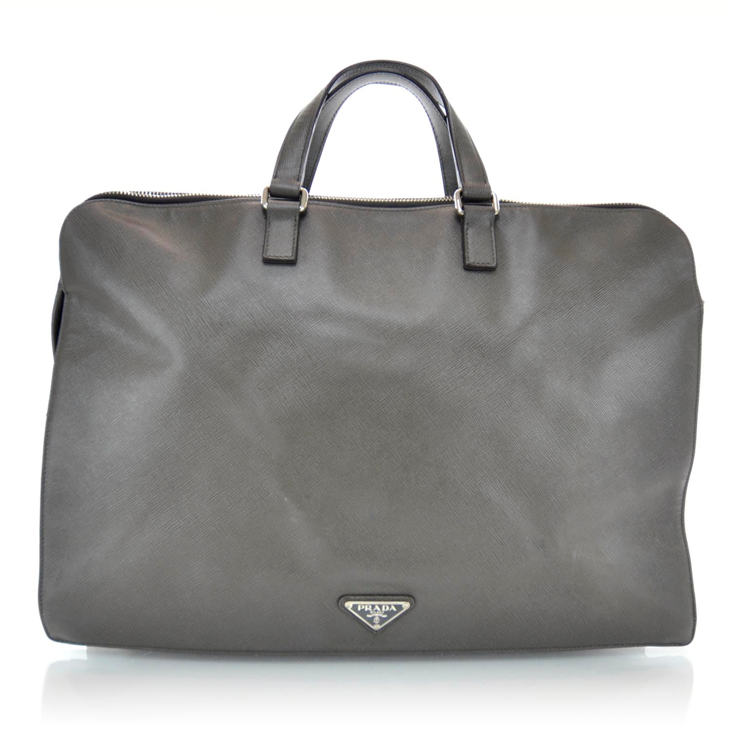 Prada Saffiano Briefcase Grey 1 of 11