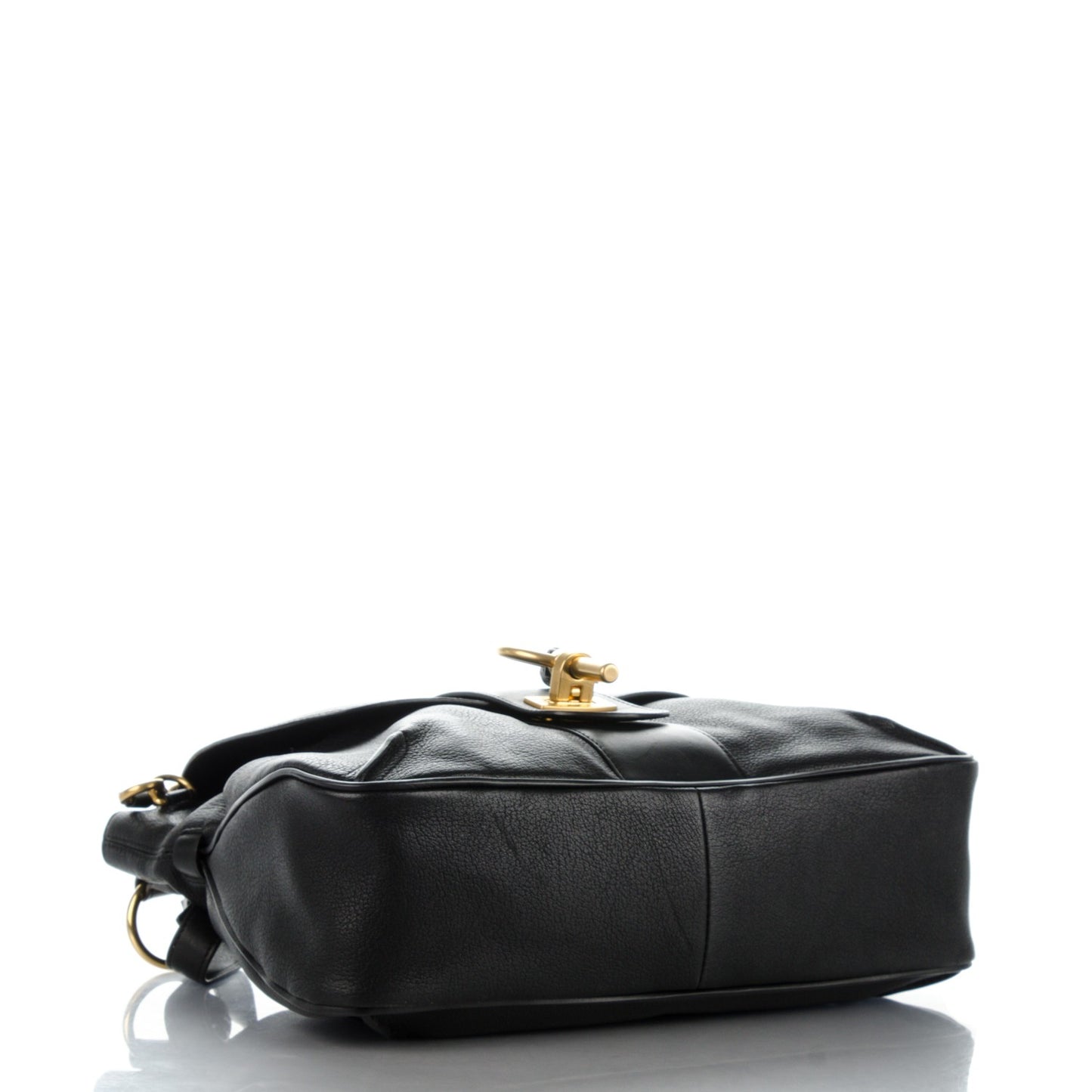 Grained Lambskin Calfskin Medium Lexa Shoulder Bag Black