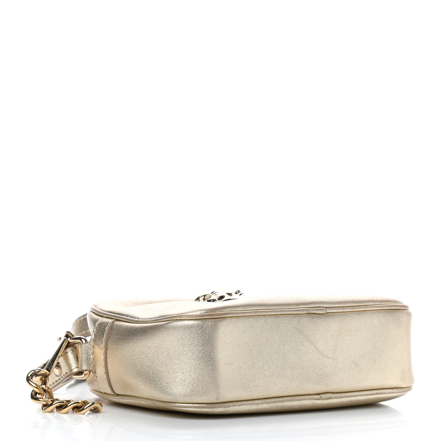 Grained Calfskin Palazzo Medusa Camera Bag Gold