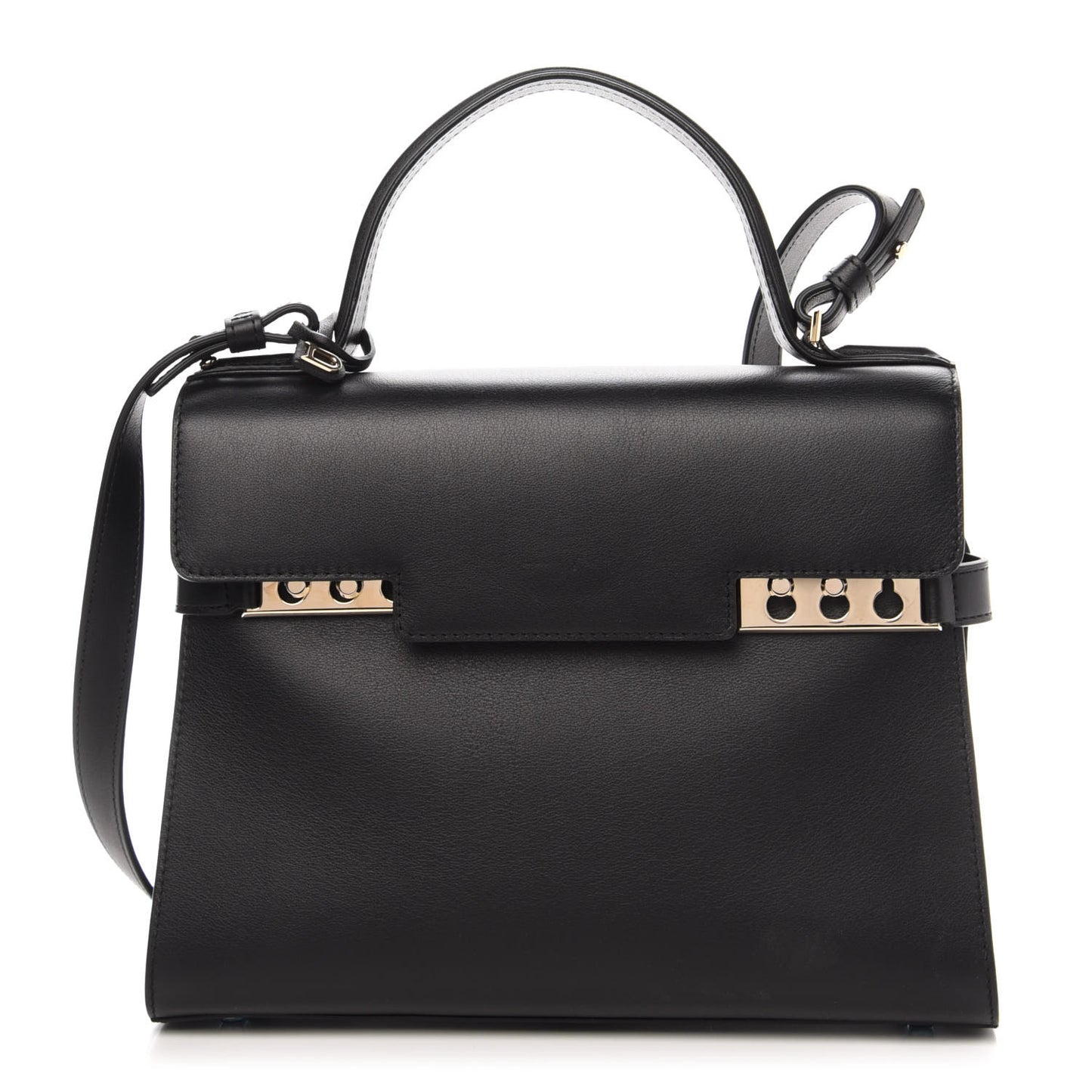 Calfskin MM Tempete Satchel Black