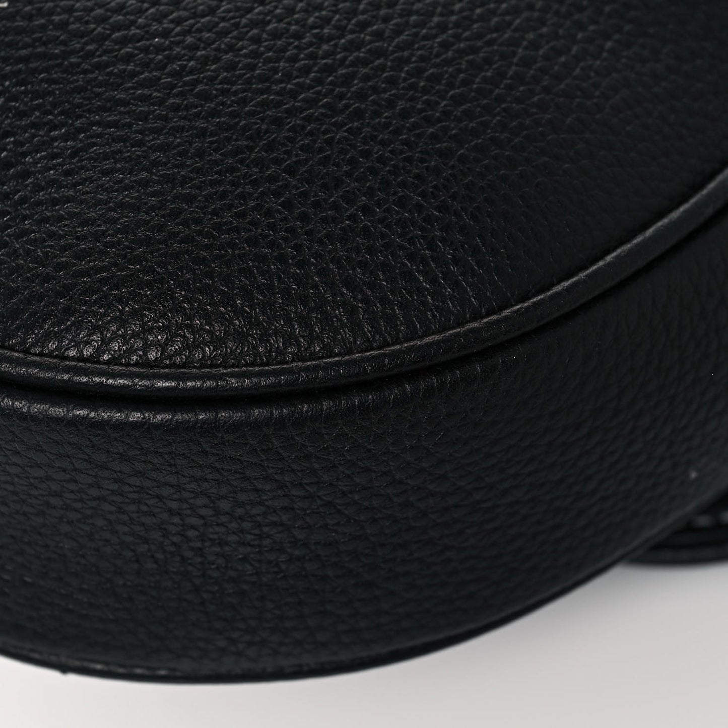 X SHAWN STUSSY Grained Calfskin Saddle Bag Black