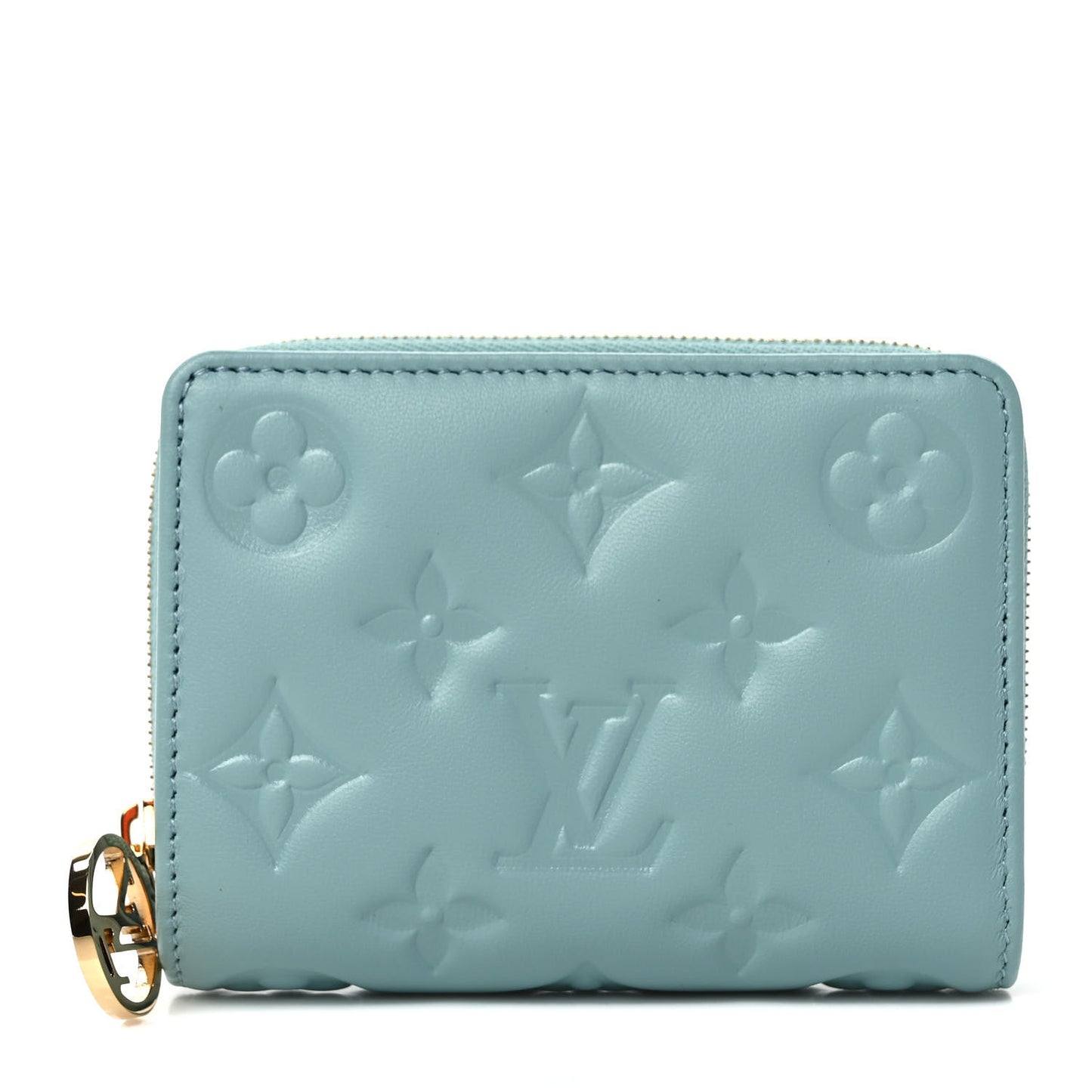 Lambskin Embossed Monogram Lou Coussin Wallet Bleu