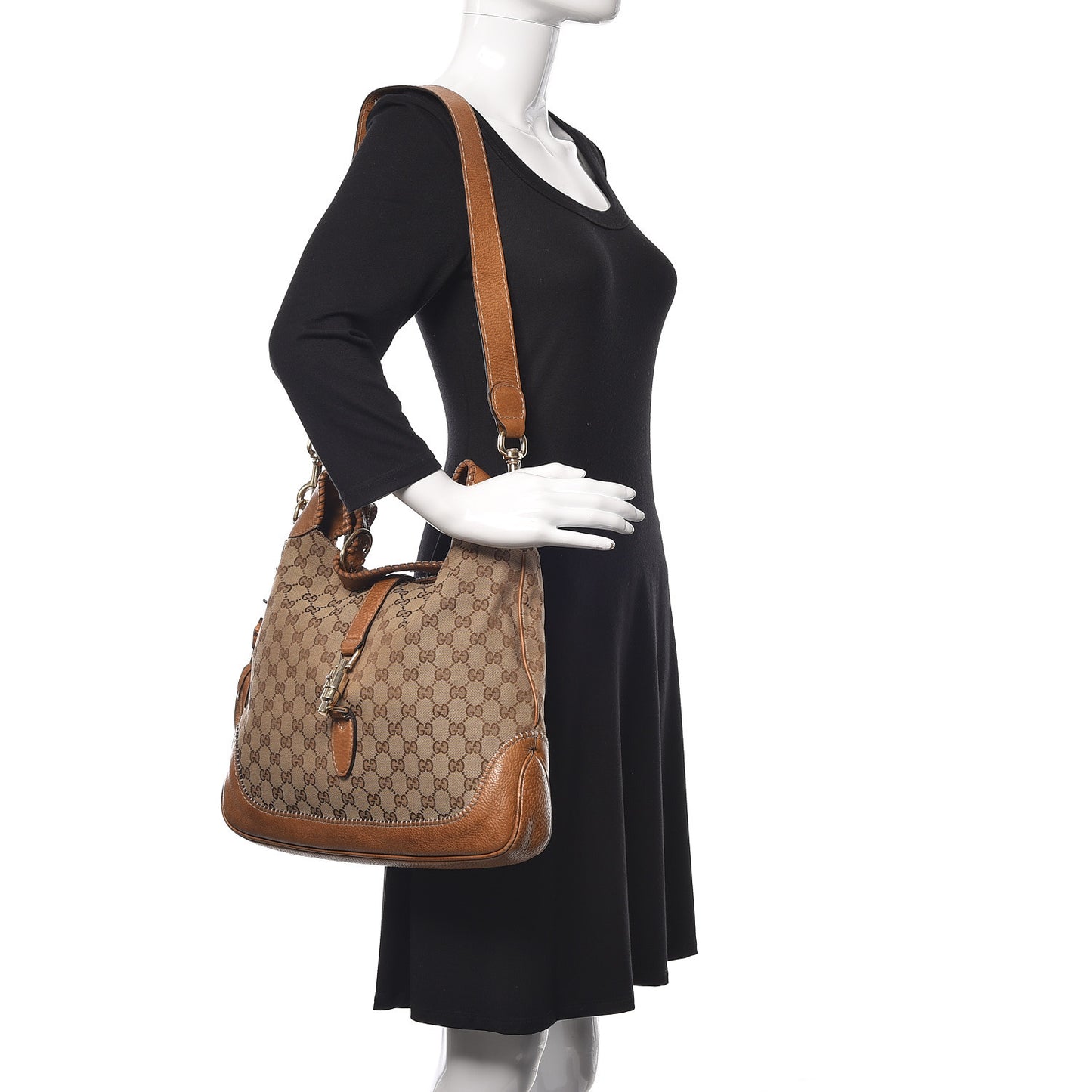 Monogram Medium New Jackie Shoulder Bag Brown