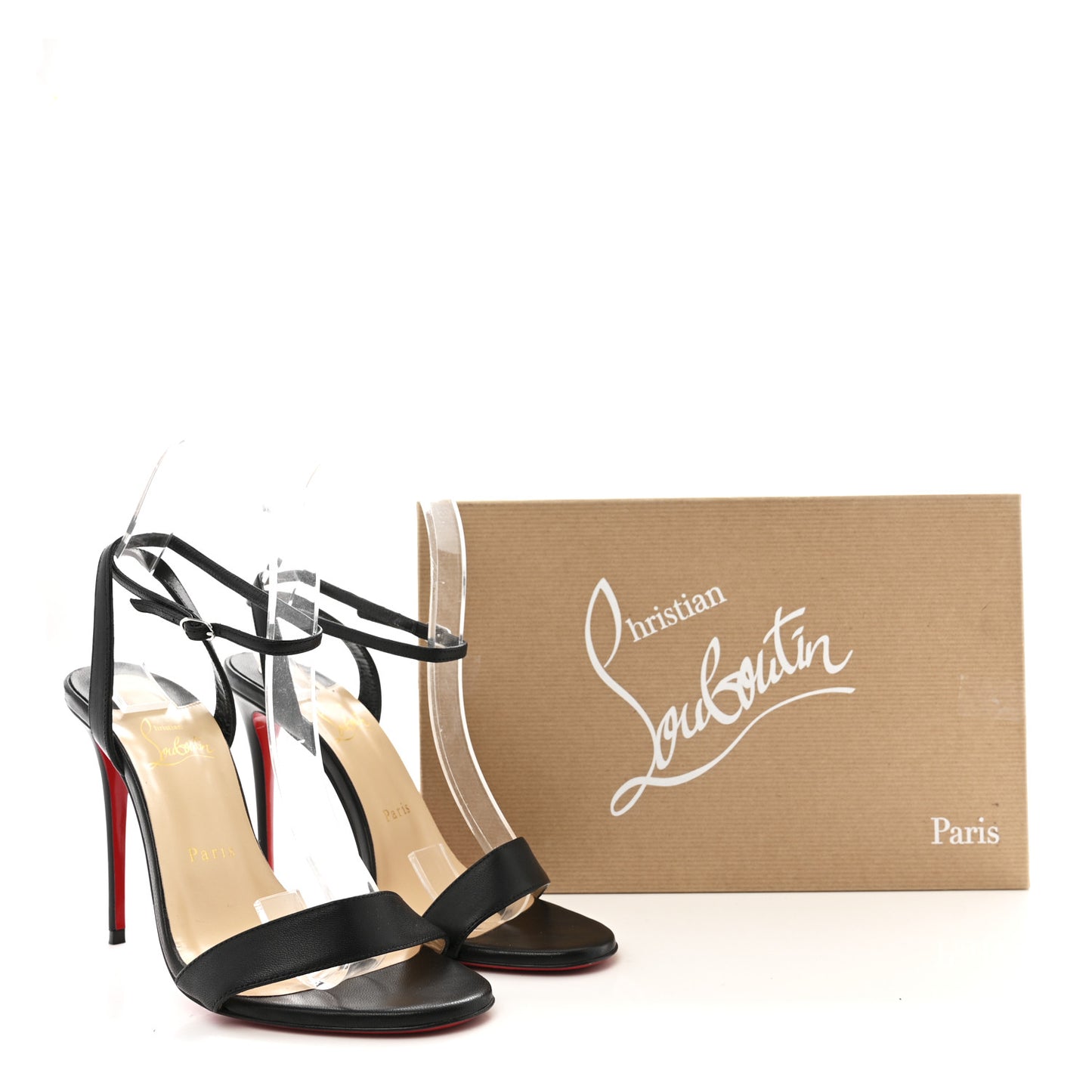 Nappa Loubigirl 100 Sandals 38.5 Black