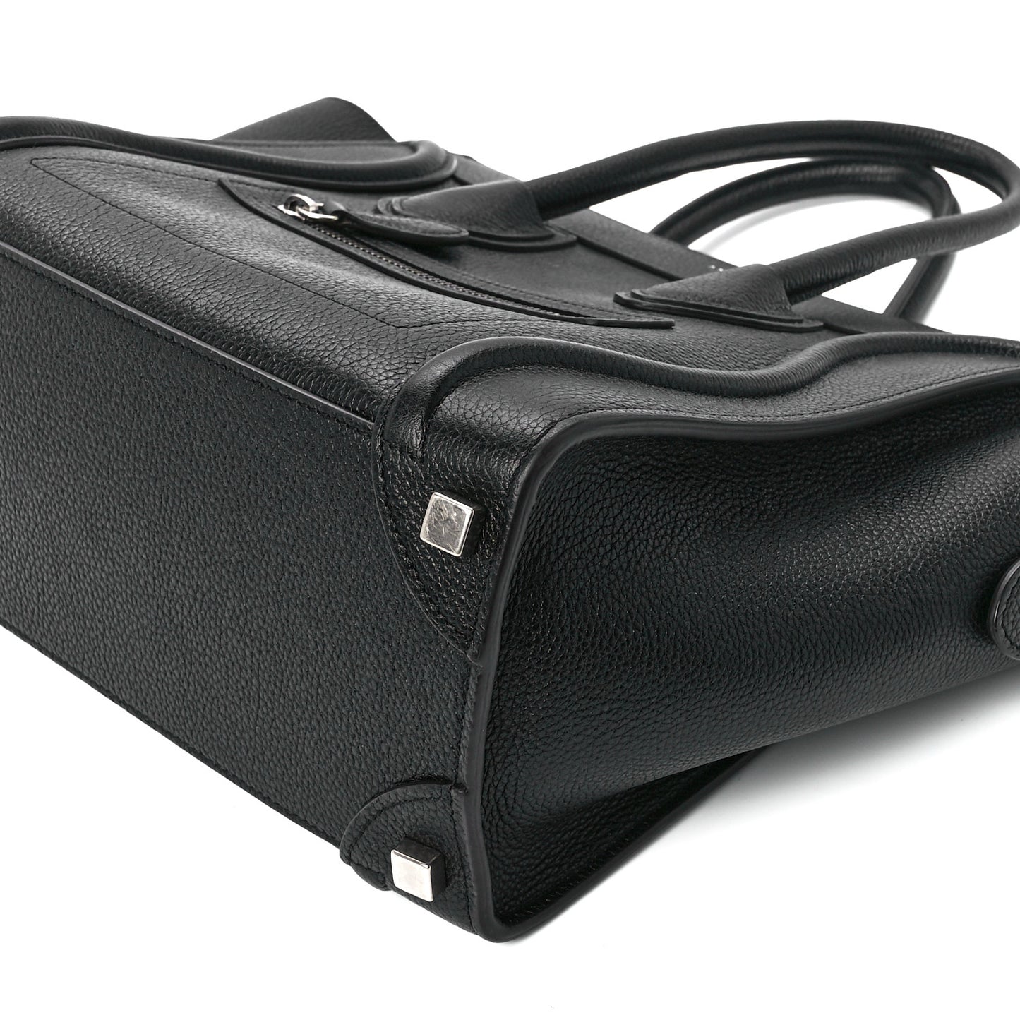 Drummed Calfskin Micro Luggage Black