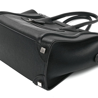 Celine Drummed Calfskin Micro Luggage Black 10 of 10