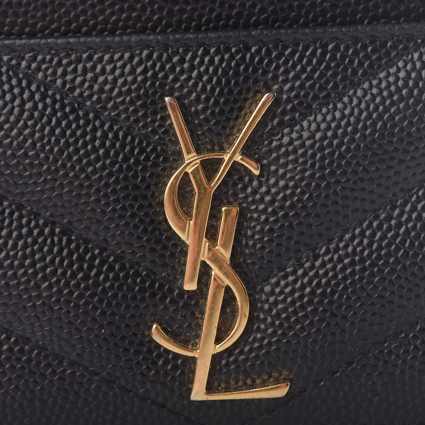 Grain De Poudre Matelasse Chevron Monogram Credit Card Case Black