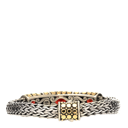 John Hardy Sterling Silver 18K Yellow Gold Garnet Kali Dot Station Bracelet 2 of 4