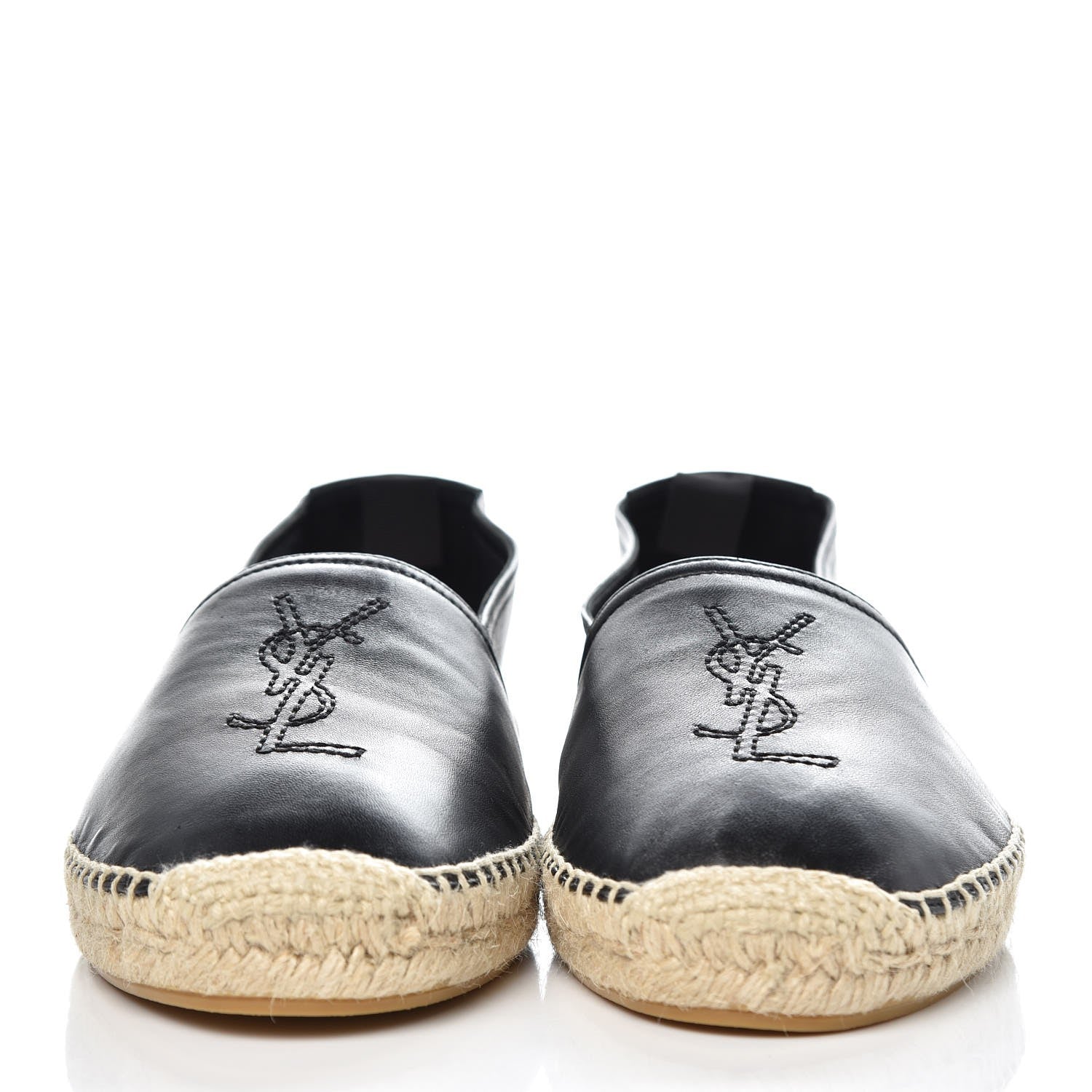 Saint Laurent Calfskin Men's Monogram Espadrilles 43 Black 2 of 9