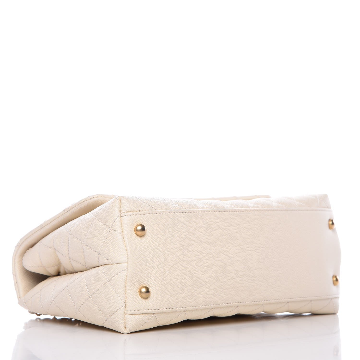 Chanel Caviar Lizard Quilted Small Coco Handle Flap Ivory 4 of 8
