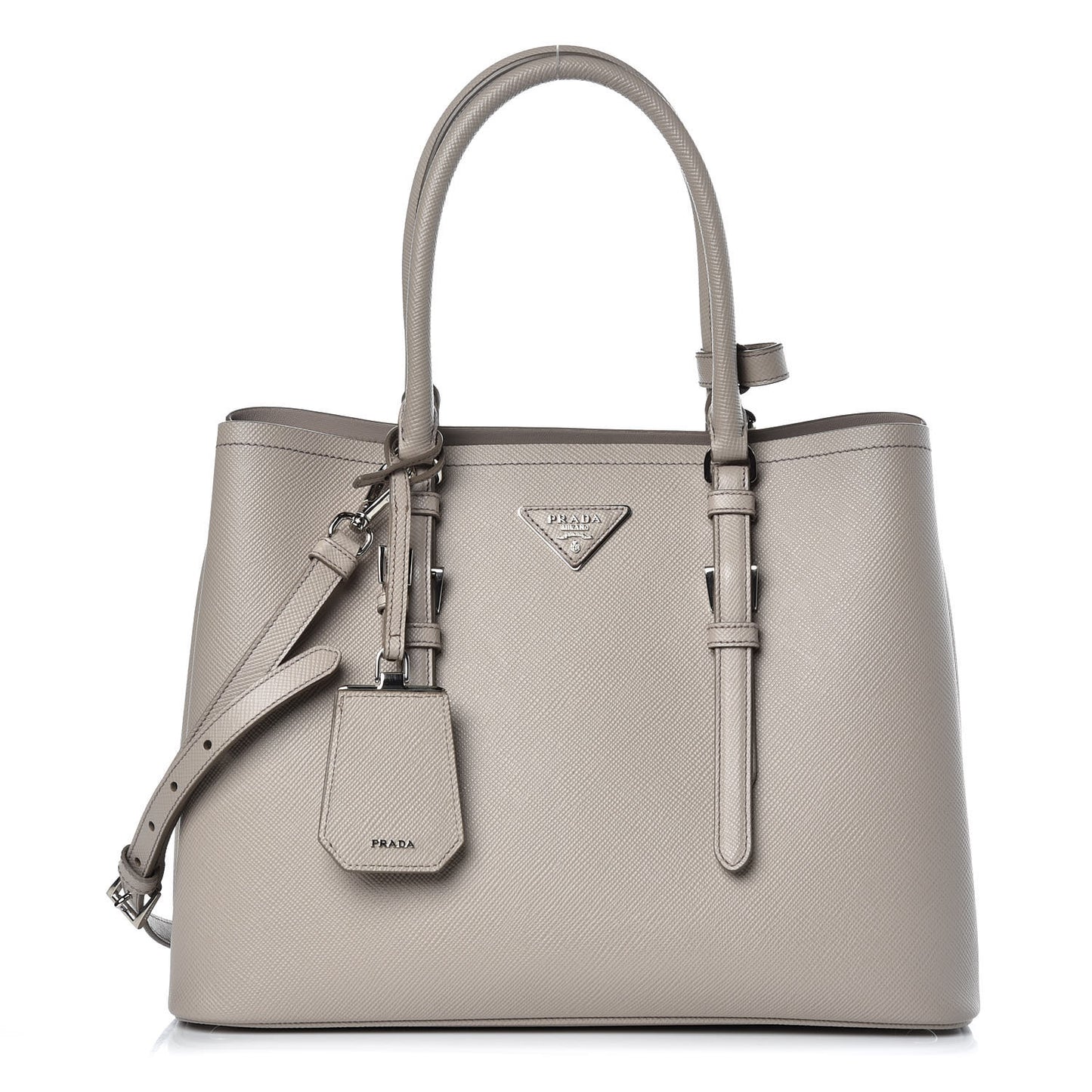 Saffiano Cuir Small Double Handle Tote Pomice