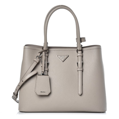 Prada Saffiano Cuir Small Double Handle Tote Pomice 1 of 8