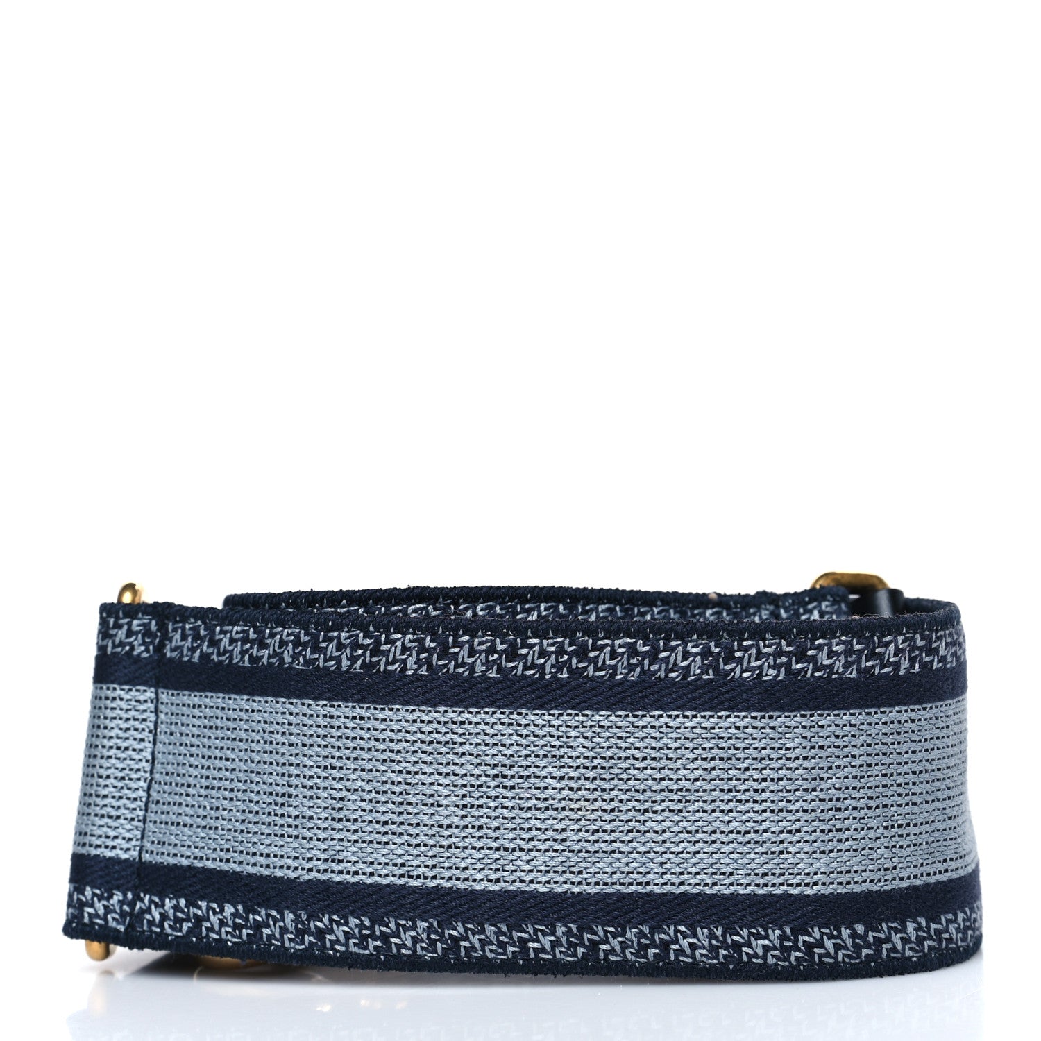 Christian Dior Canvas Embroidered Shoulder Strap Blue 3 of 4