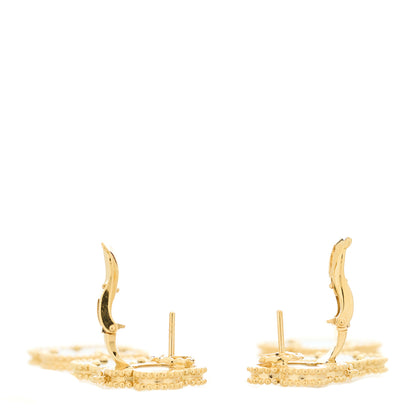 Van Cleef & Arpels 18K Yellow Gold Mother of Pearl Black Onyx 3 Motifs Magic Alhambra Earrings 2 of 5