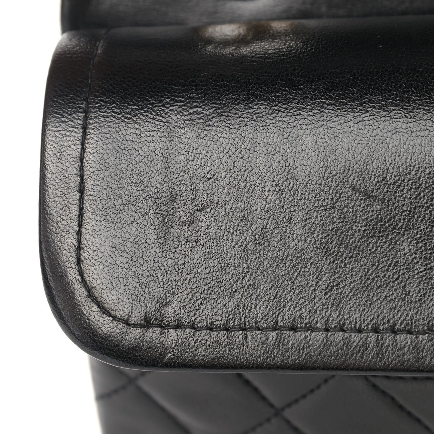 Lambskin Quilted Medium Double Flap Black