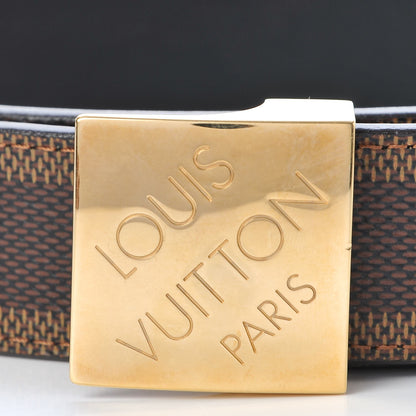 Louis Vuitton Damier Ebene LV Paris Buckle Belt 100 40 Gold 5 of 7