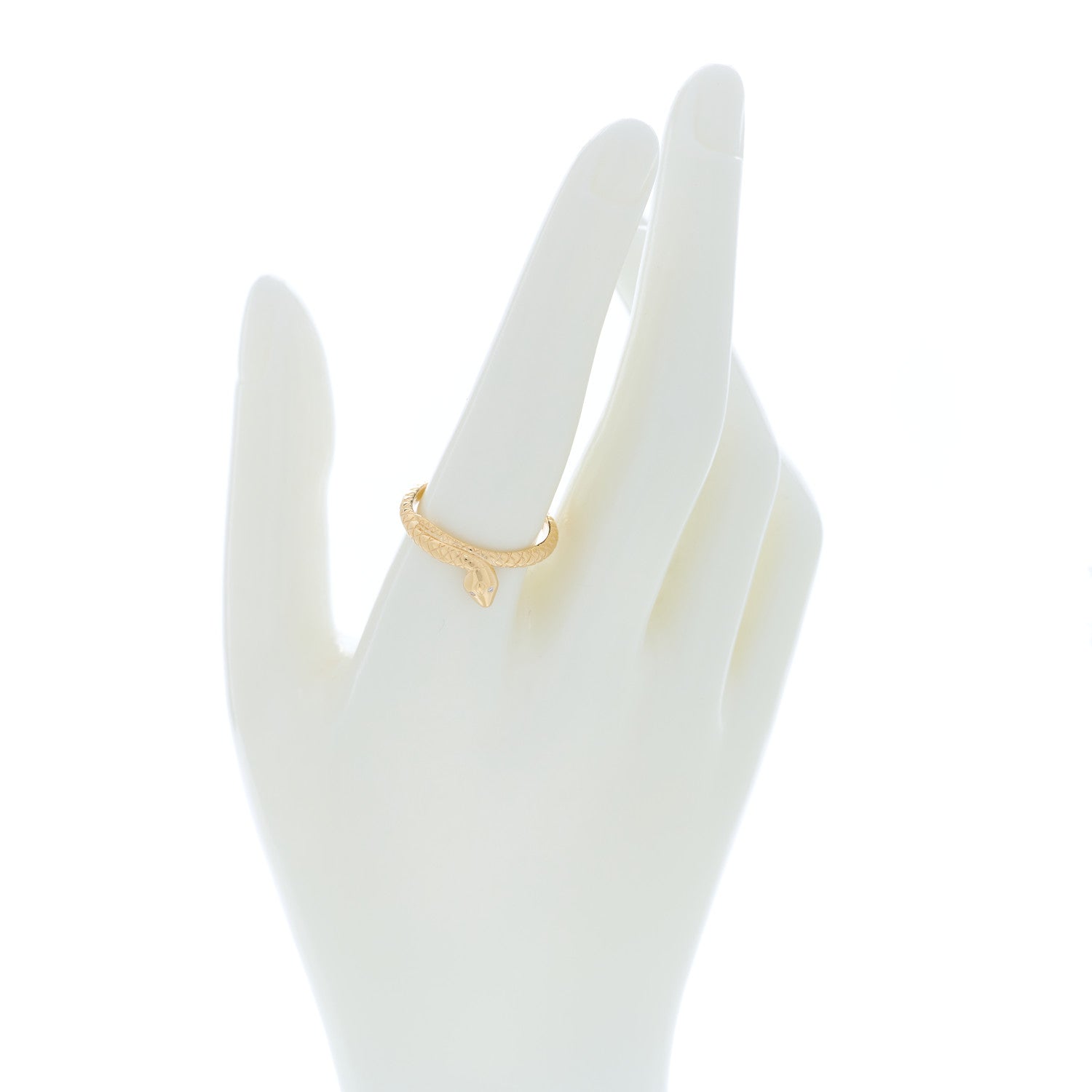 Foundrae 18K Yellow Gold Diamond Snake Wholeness Bookend Band Ring 59 8.75 2 of 4