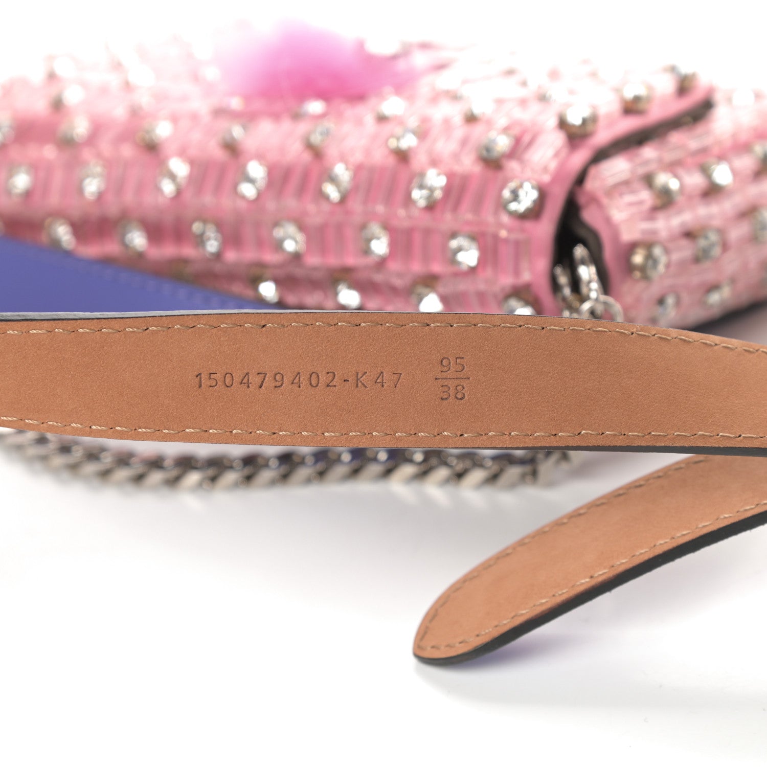 Fendi Crystal Beaded Monster Baguette Belt Bag 95 38 Pink 8 of 12