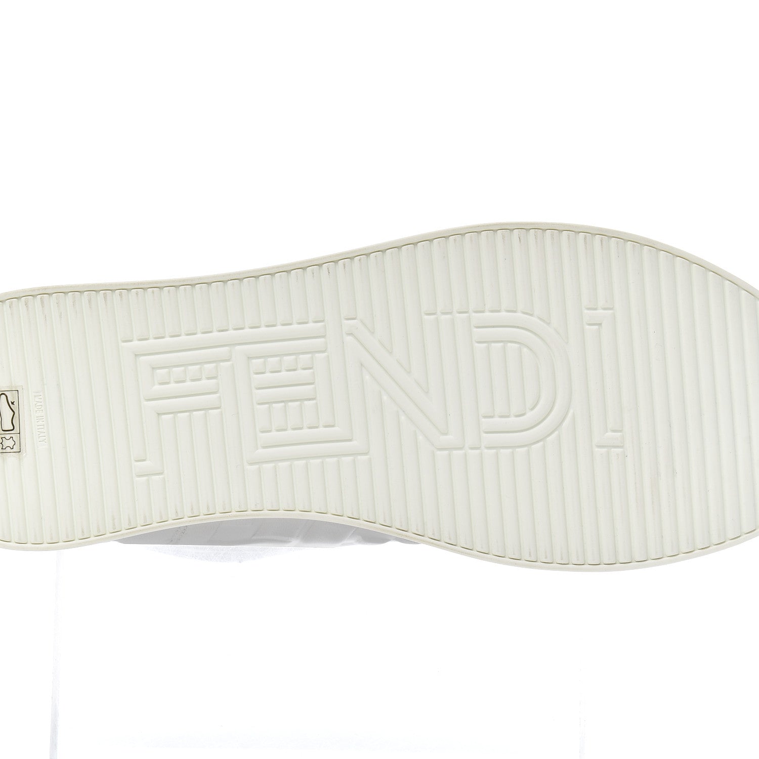 Fendi Nappa Macro FF Embossed Womens High Top Sneakers 37.5 White Ice 7 of 9