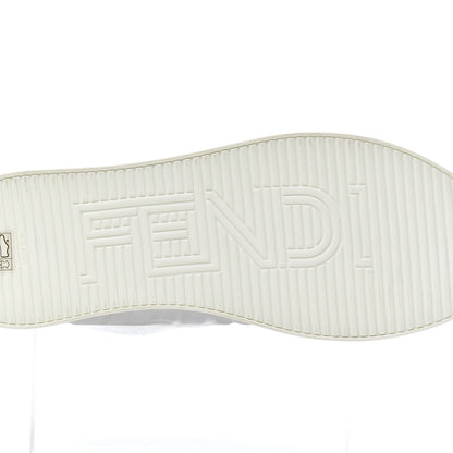 Fendi Nappa Macro FF Embossed Womens High Top Sneakers 37.5 White Ice 7 of 9