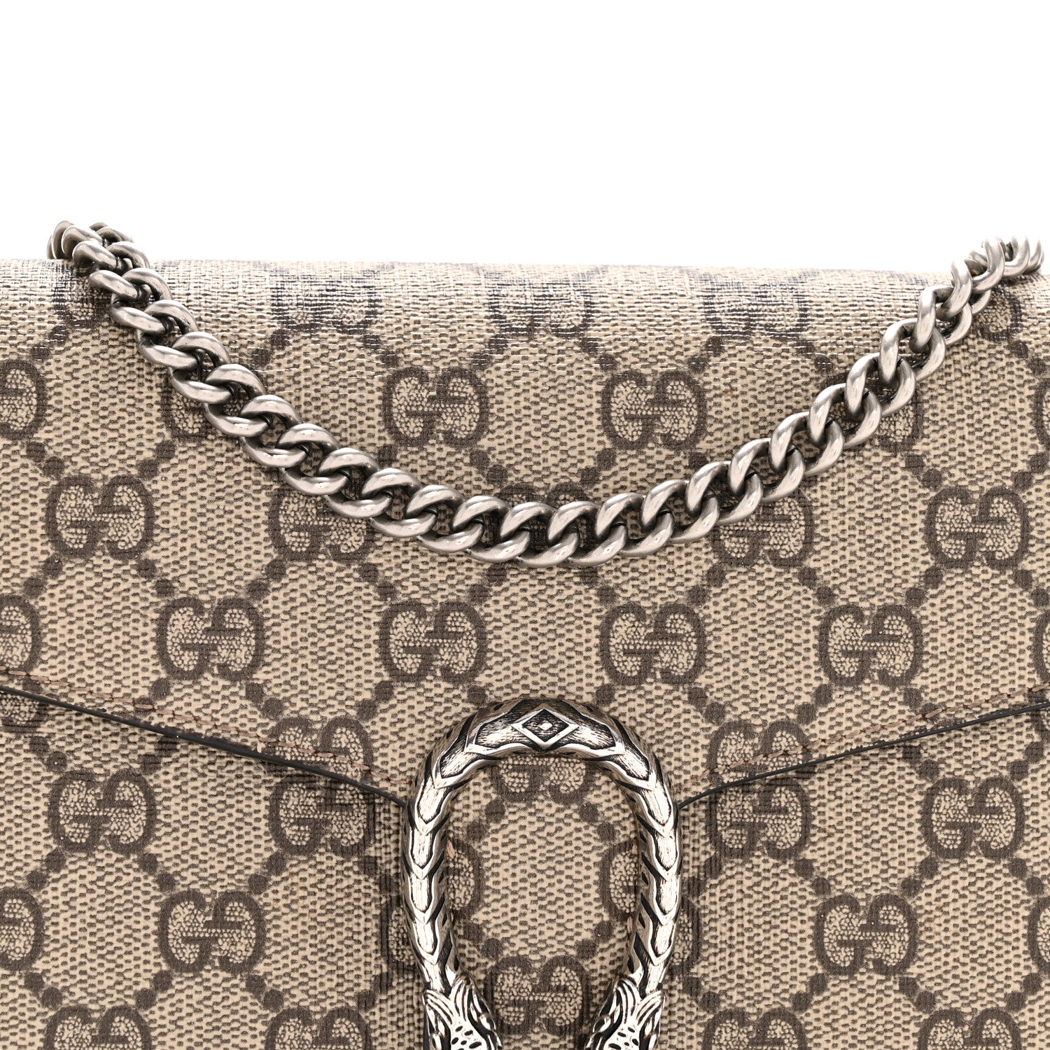 Gucci GG Supreme Monogram Mini Dionysus Chain Wallet Beige Taupe 8 of 14
