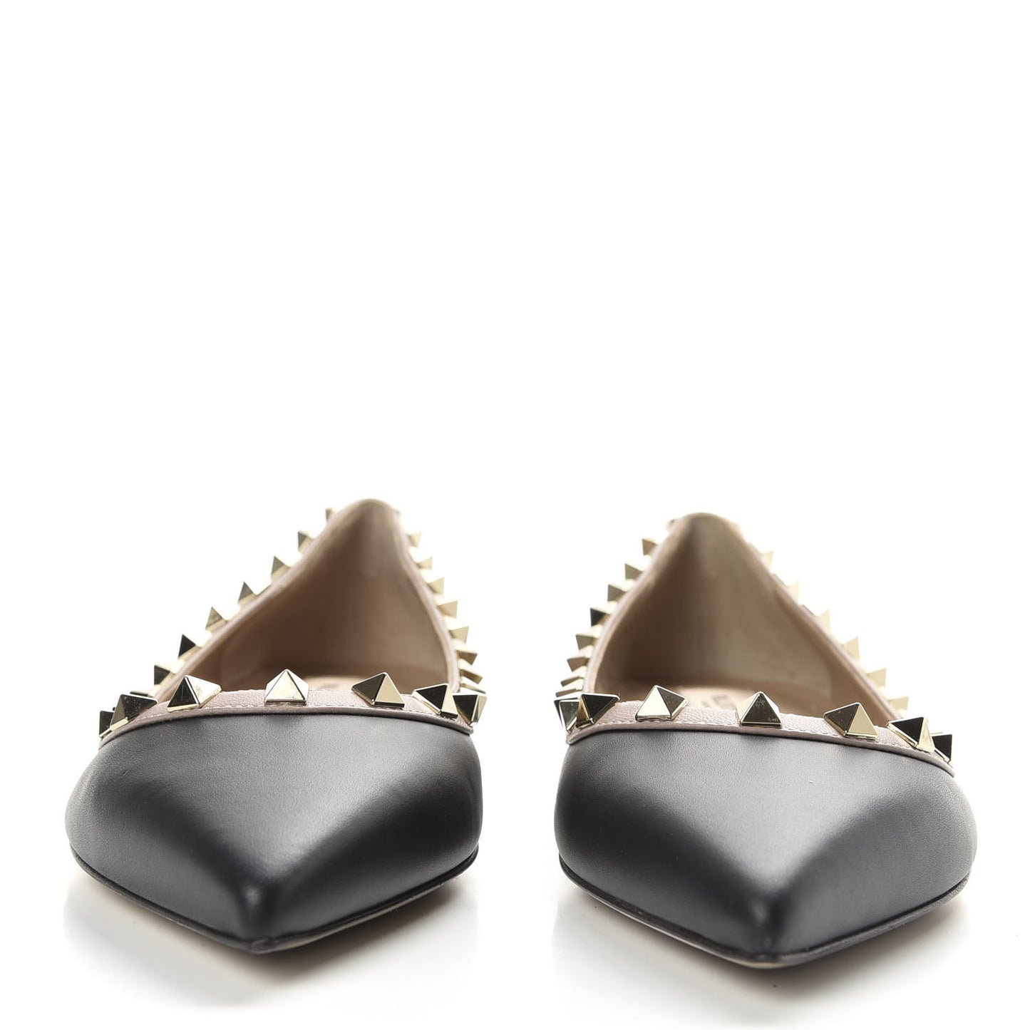 Nappa Rockstud Ballerina Flats 37 Black Poudre