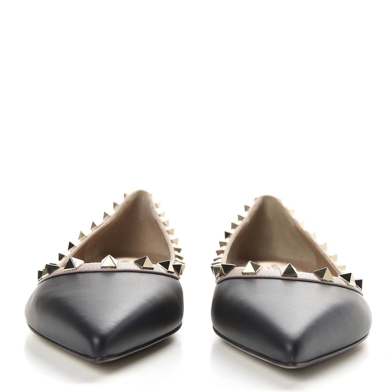 Valentino Garavani Nappa Rockstud Ballerina Flats 37 Black Poudre 2 of 10