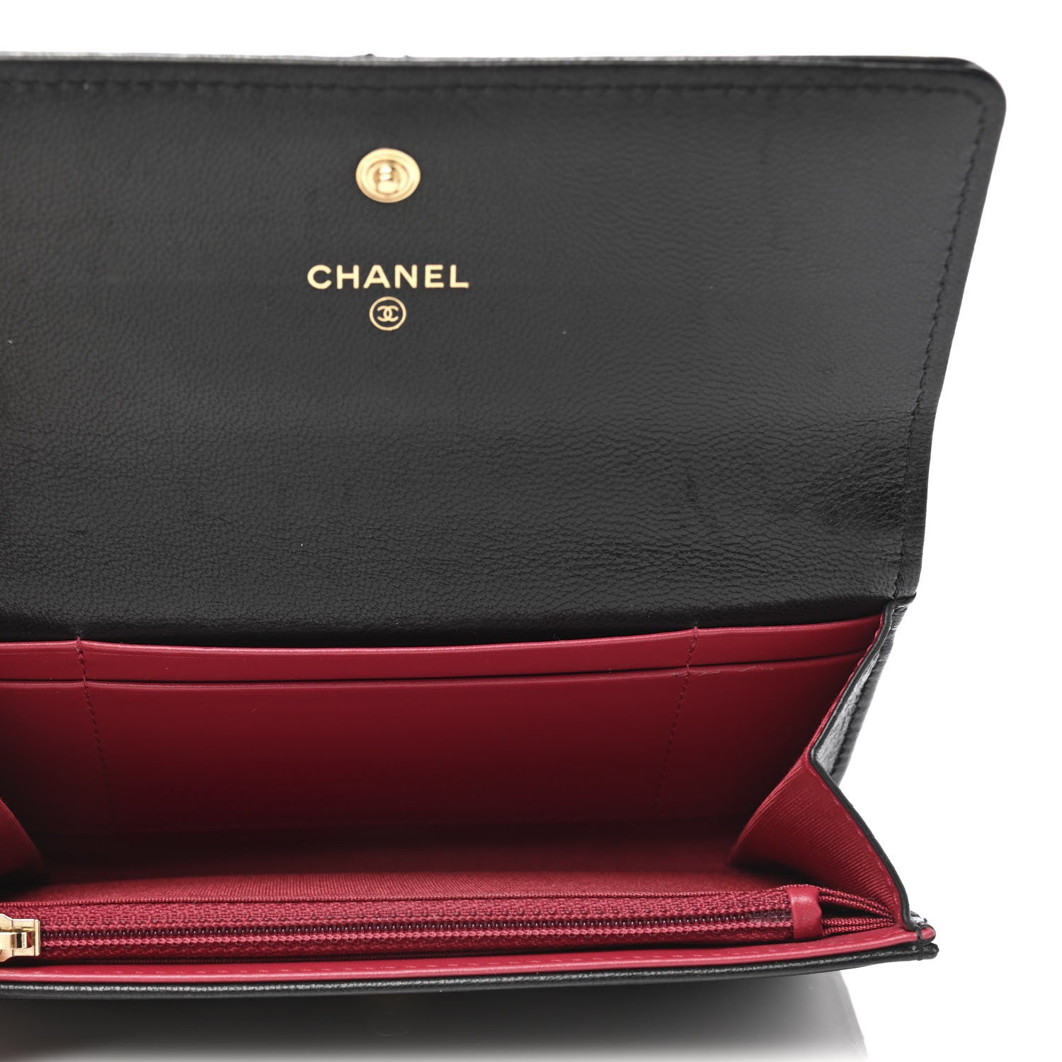 Chanel Shiny Goatskin Quilted Chanel 19 Flap Wallet Black 5 of 9