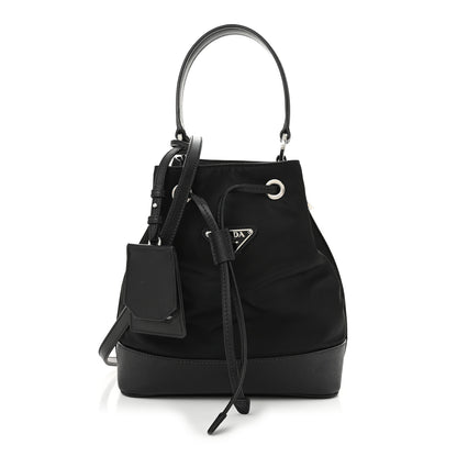 Prada Tessuto Nylon Saffiano Secchiello Bucket Bag Black 1 of 10