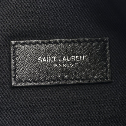 Saint Laurent Suede All-Over Monogram Giant Bucket Bag Black 6 of 9