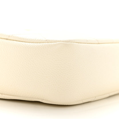 Chanel Shiny Caviar Quilted Chain Melody Camera Bag White 9 of 11