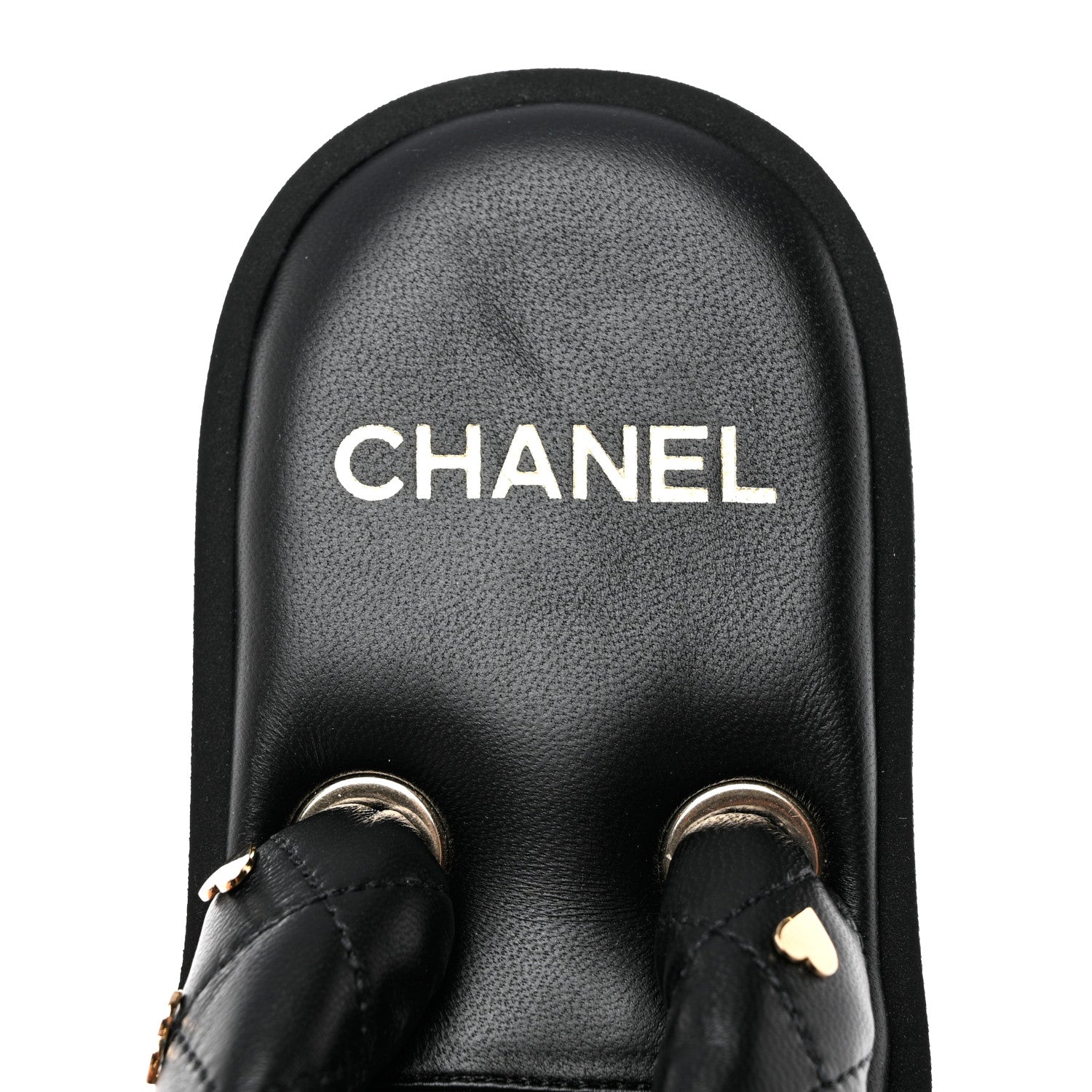 Chanel Lambskin Quilted Padded Charms Thong Sandals 39.5 Black 7 of 8